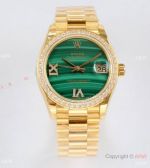 EW Factory Rolex Oyster Perpetual Datejust 31mm Watch Malachite Face Diamond Bezel